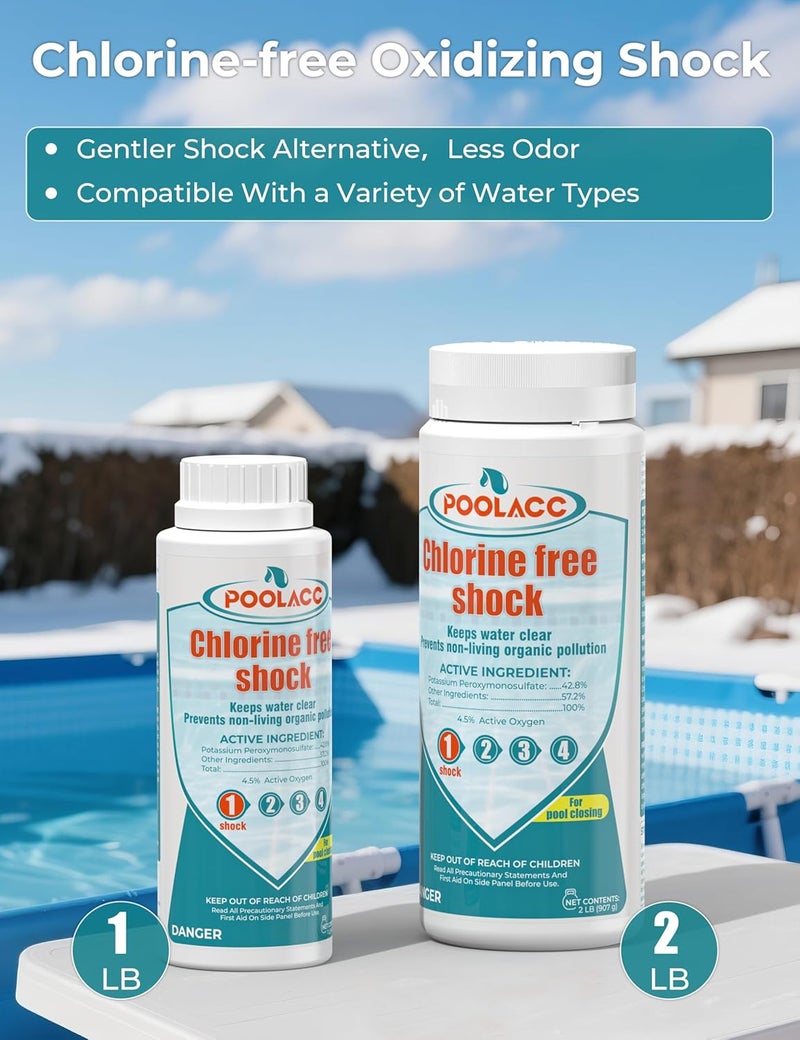 POOLACC All-in-One Winter Pool Closing Kit for Above Ground Pools and In-ground Pools, Handles Up to 7,500 Gallons, Swimming Pool Winterizing Kit with Multiple Accessories - Image 3